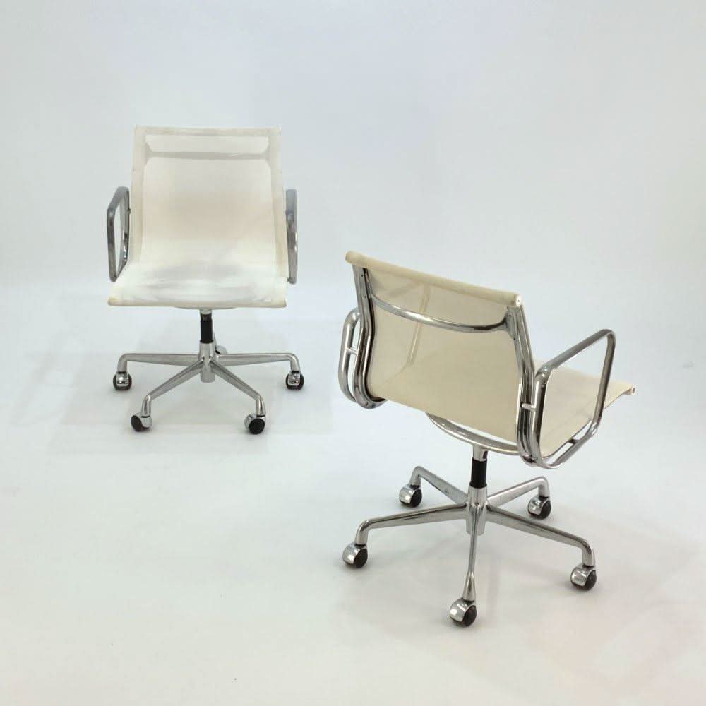 Herman Miller Eames - White Mesh on Casters - thegoodchairs