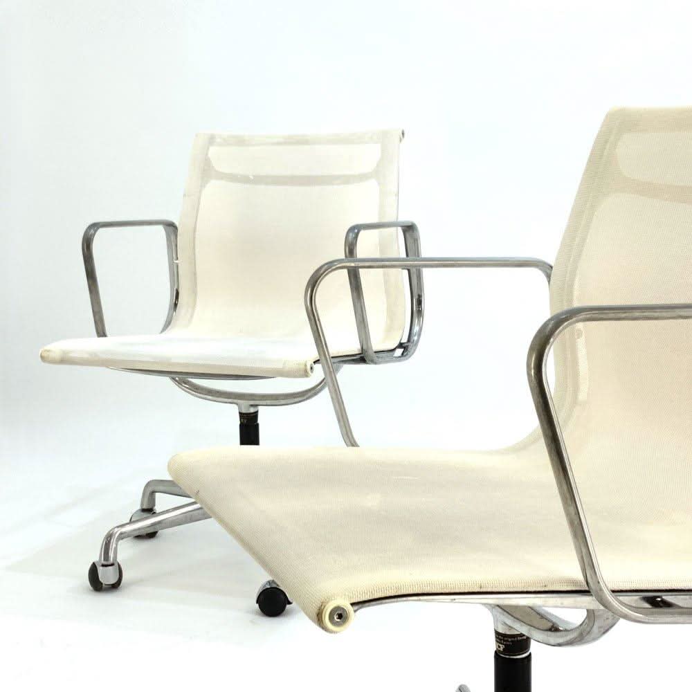 Herman Miller Eames - White Mesh on Casters - thegoodchairs