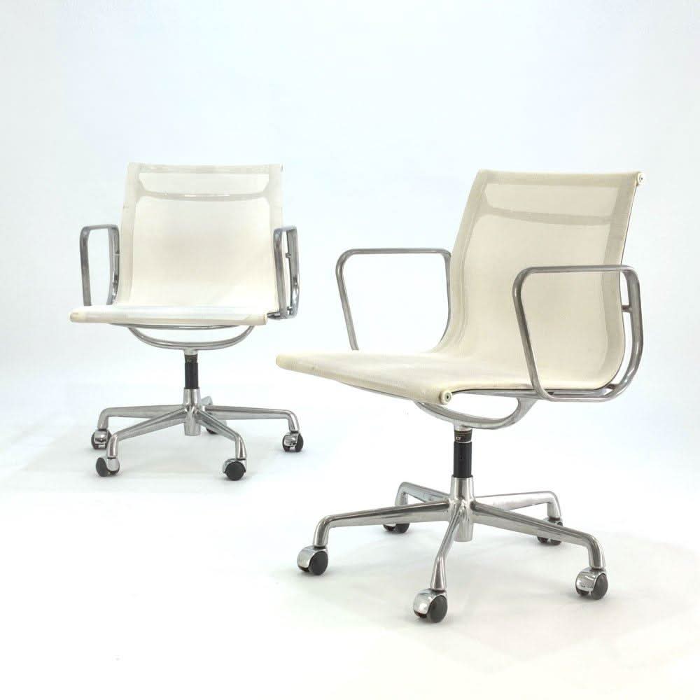 Herman Miller Eames - White Mesh on Casters - thegoodchairs