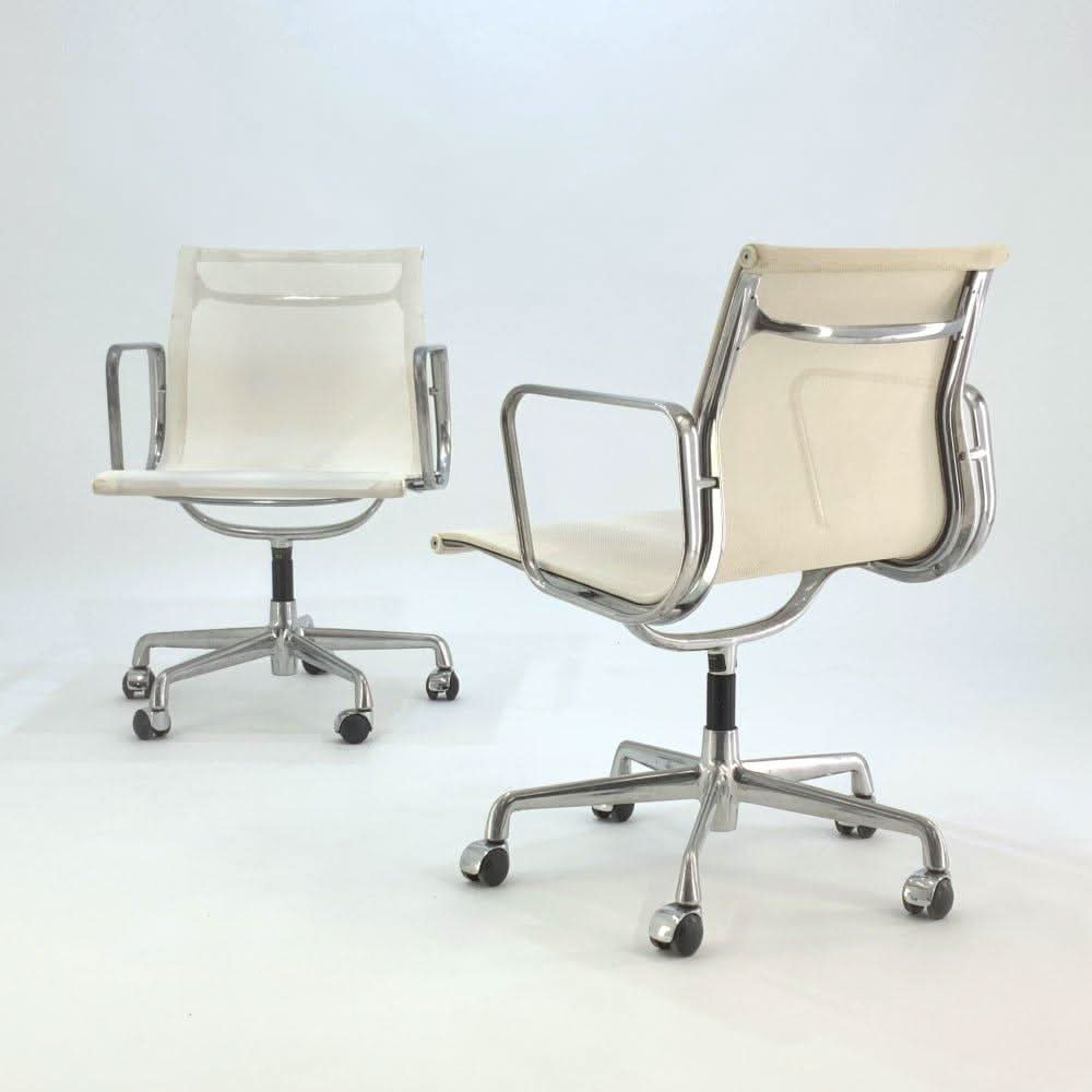 Herman Miller Eames - White Mesh on Casters - thegoodchairs