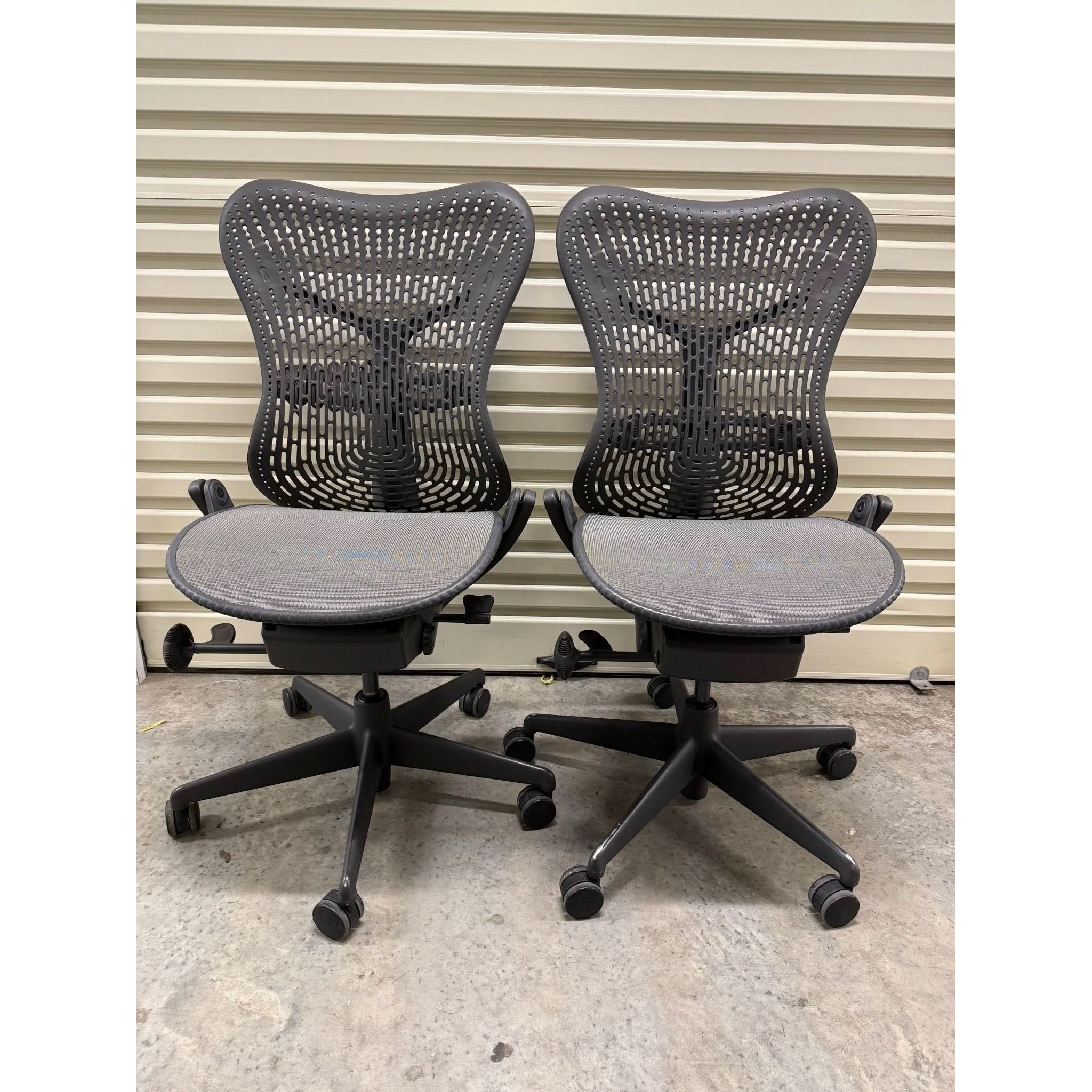 Herman Miller Mirra - Office Chair No Arms - Graphite - Back Tilt Lock - thegoodchairs