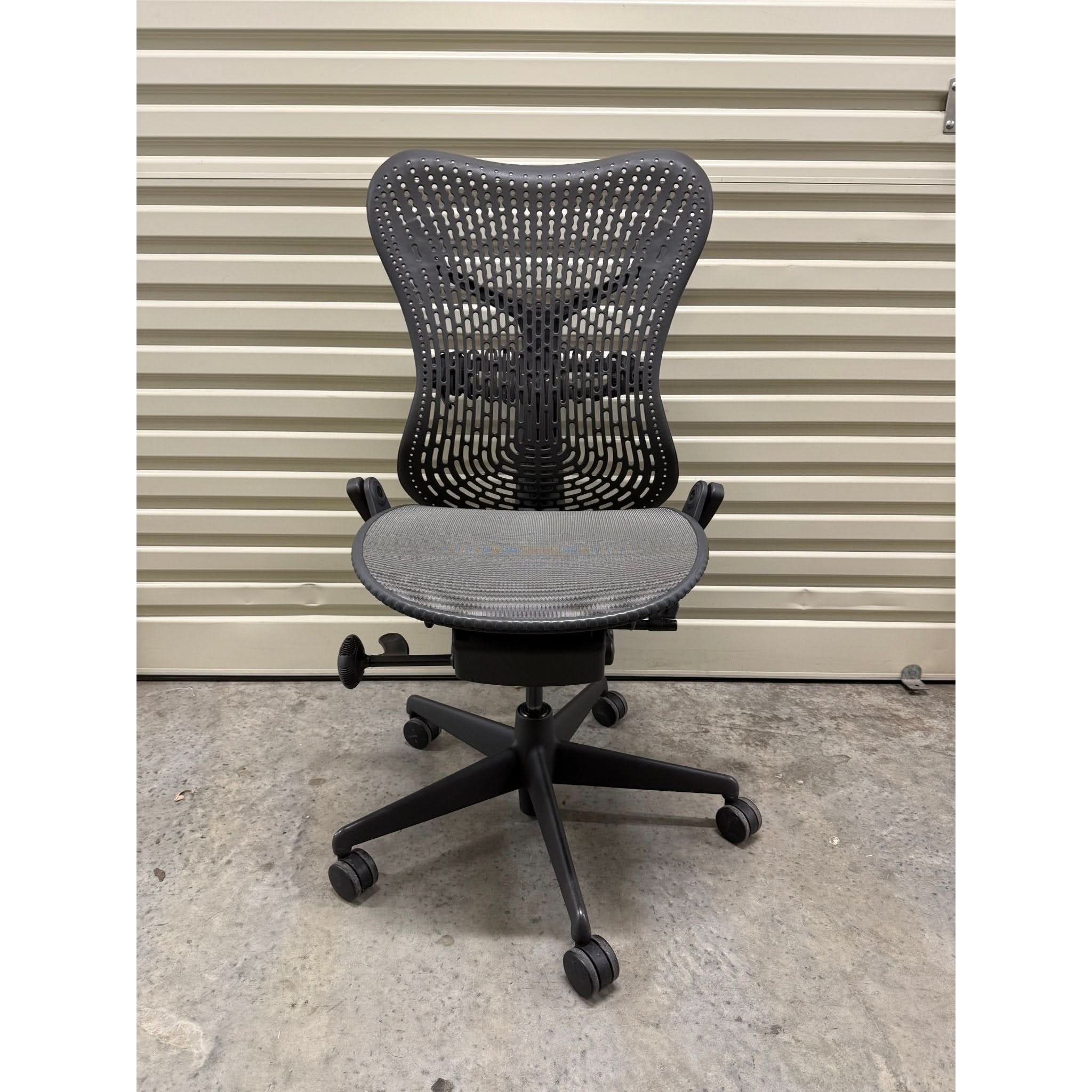 Herman Miller Mirra - Office Chair No Arms - Graphite - Back Tilt Lock - thegoodchairs