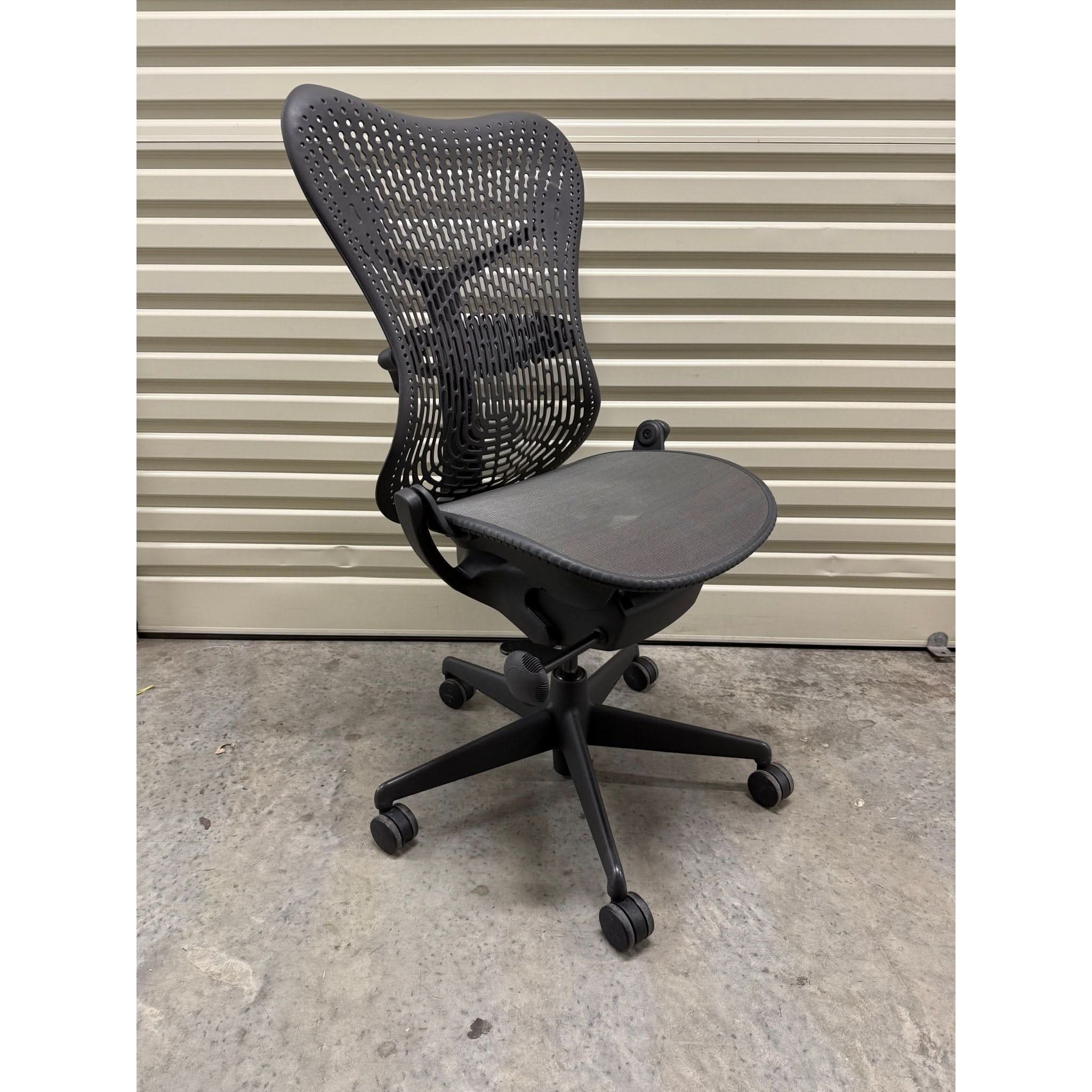 Herman Miller Mirra - Office Chair No Arms - Graphite - Back Tilt Lock - thegoodchairs