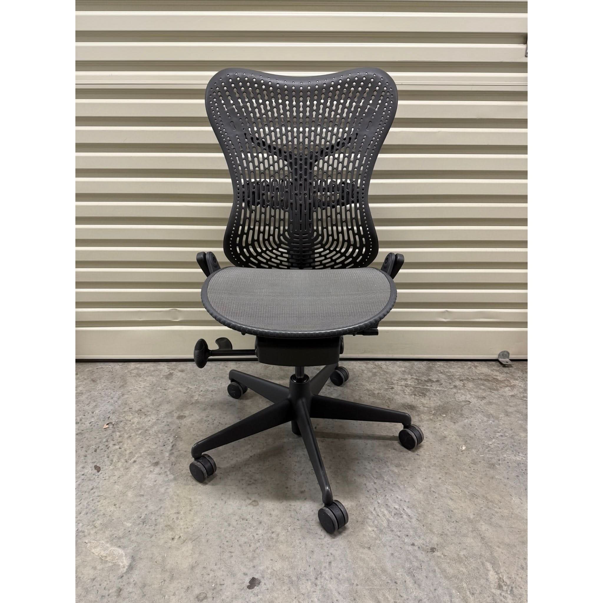 Herman Miller Mirra - Office Chair No Arms - Graphite - Back Tilt Lock - thegoodchairs