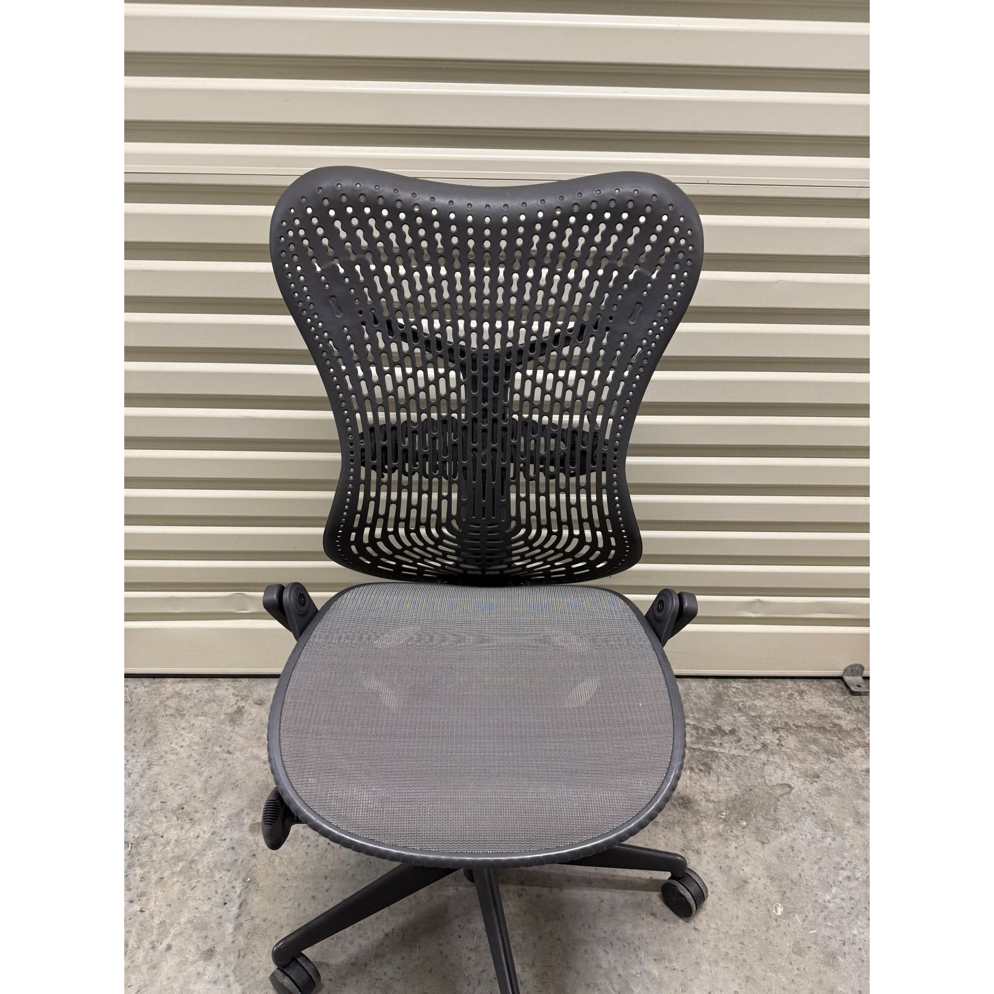 Herman Miller Mirra - Office Chair No Arms - Graphite - Back Tilt Lock - thegoodchairs