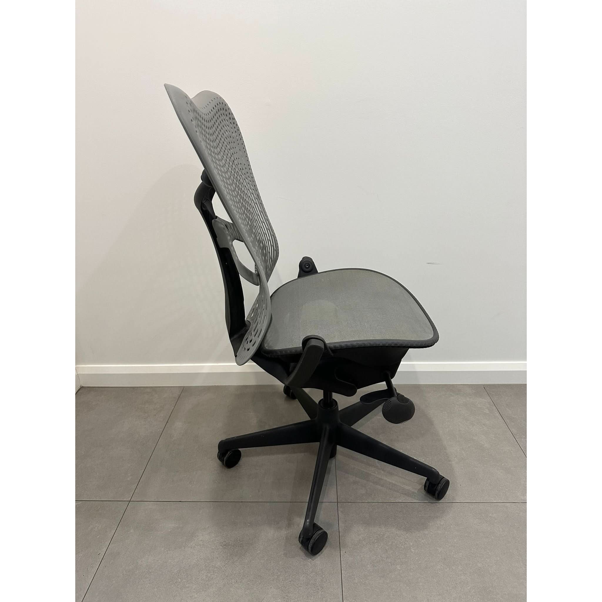 Herman Miller Mirra - Office Chair - No Arms - Grey - Back Tilt Lock - thegoodchairs