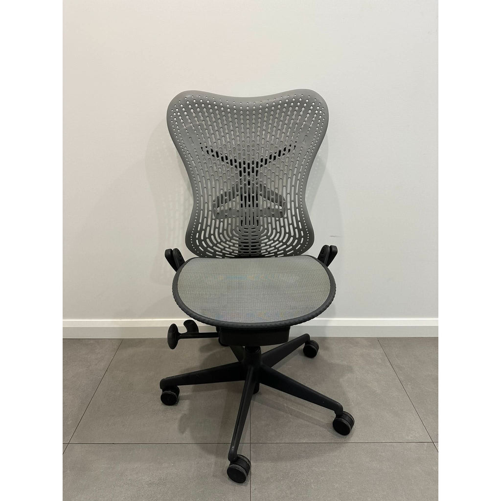 Herman Miller Mirra - Office Chair - No Arms - Grey - Back Tilt Lock - thegoodchairs