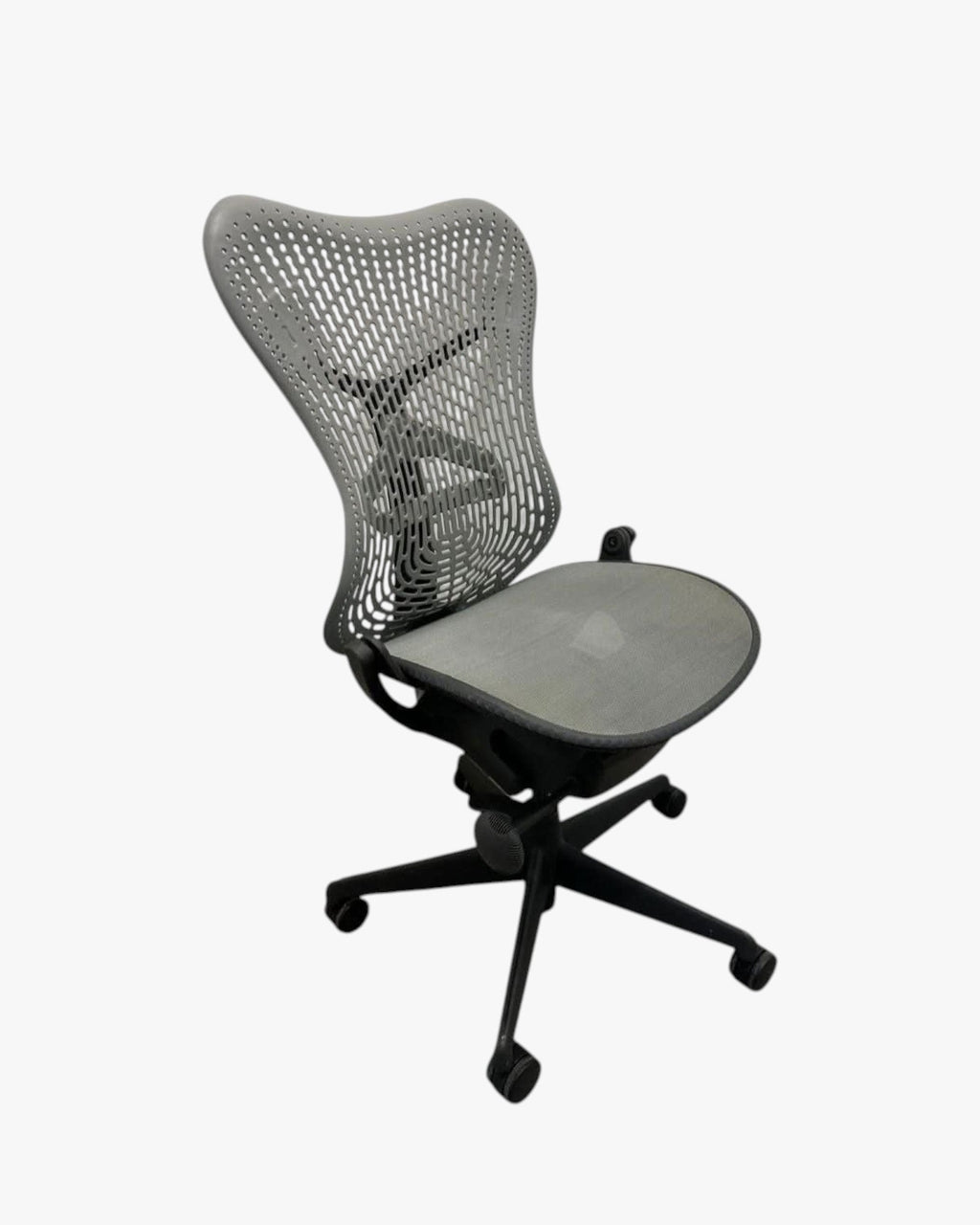 Herman Miller Mirra - Office Chair - No Arms - Grey - Back Tilt Lock - thegoodchairs
