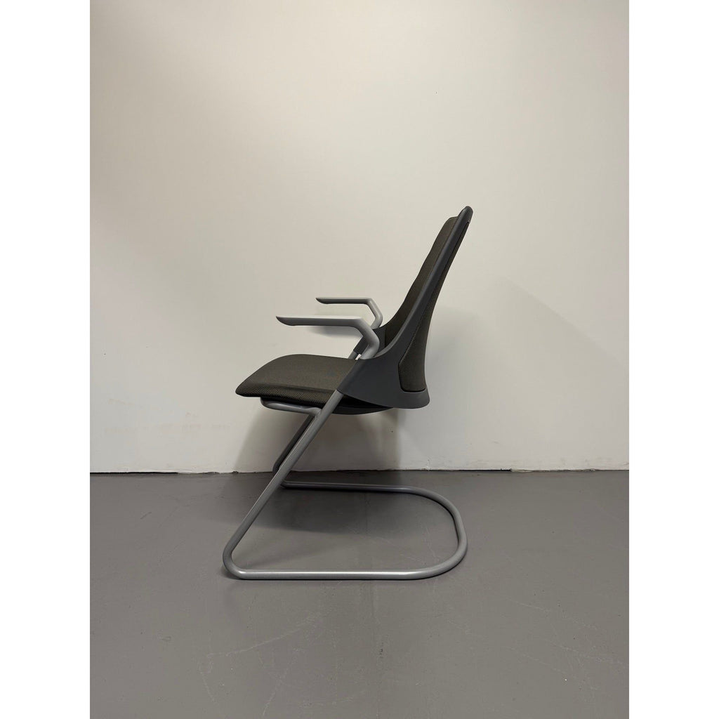 Herman Miller Sayl - Side Chair, Sled Base, Grey - thegoodchairs