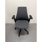 Herman Miller Sayl - Task Chair with Armrests - Grey Upholstered Back - thegoodchairs