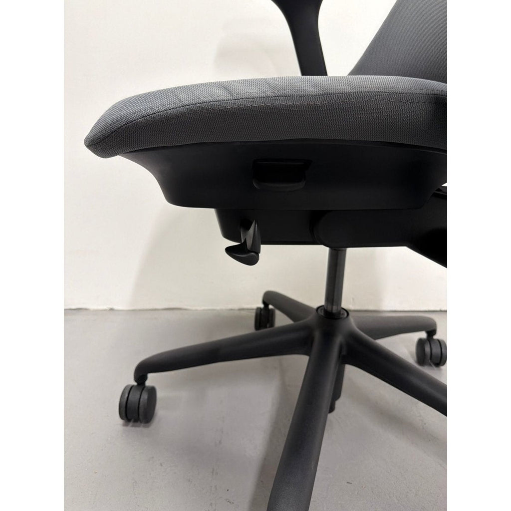 Herman Miller Sayl - Task Chair with Armrests - Grey Upholstered Back - thegoodchairs