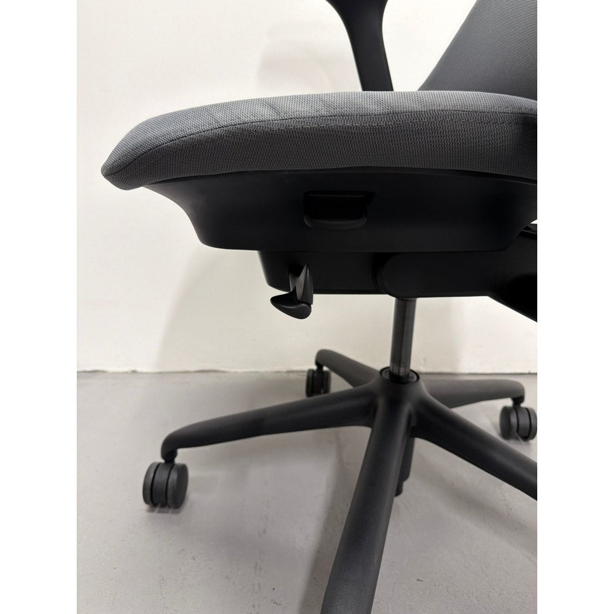 Herman Miller Sayl - Task Chair with Armrests - Grey Upholstered Back - thegoodchairs