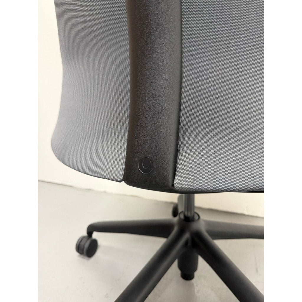 Herman Miller Sayl - Task Chair with Armrests - Grey Upholstered Back - thegoodchairs
