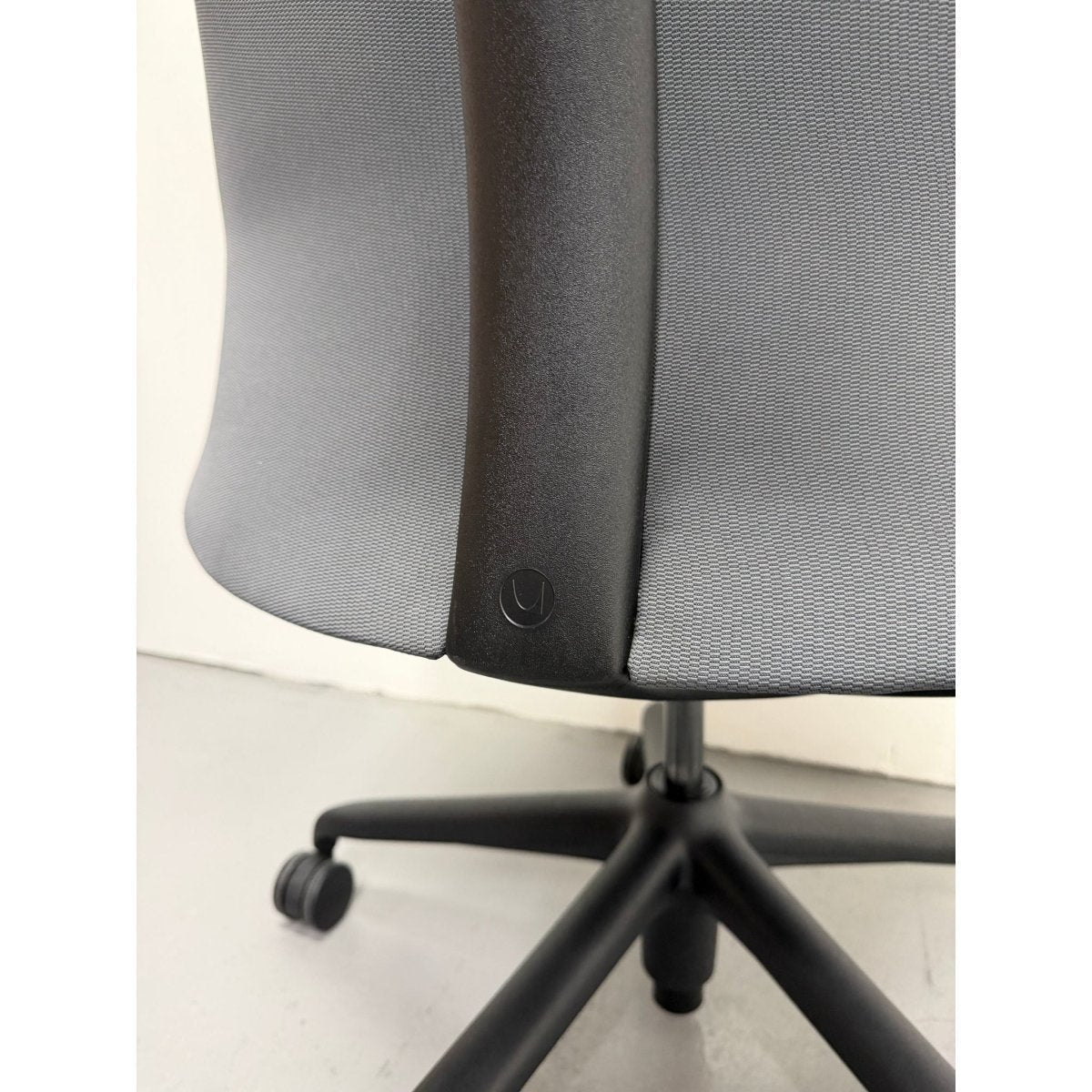 Herman Miller Sayl - Task Chair with Armrests - Grey Upholstered Back - thegoodchairs