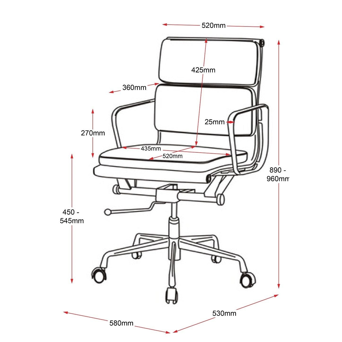 High Back Meeting, Executive Chair, Black PU - thegoodchairs