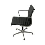 ICF Eames Aluminium Group Office Chair, Black Leather - thegoodchairs
