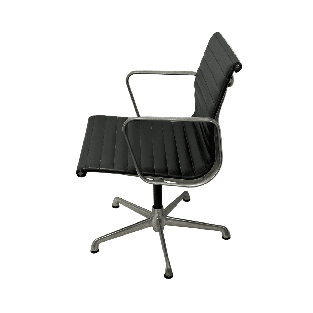 ICF Eames Aluminium Group Office Chair, Black Leather - thegoodchairs