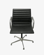 ICF Eames Aluminium Group Office Chair, Black Leather - thegoodchairs