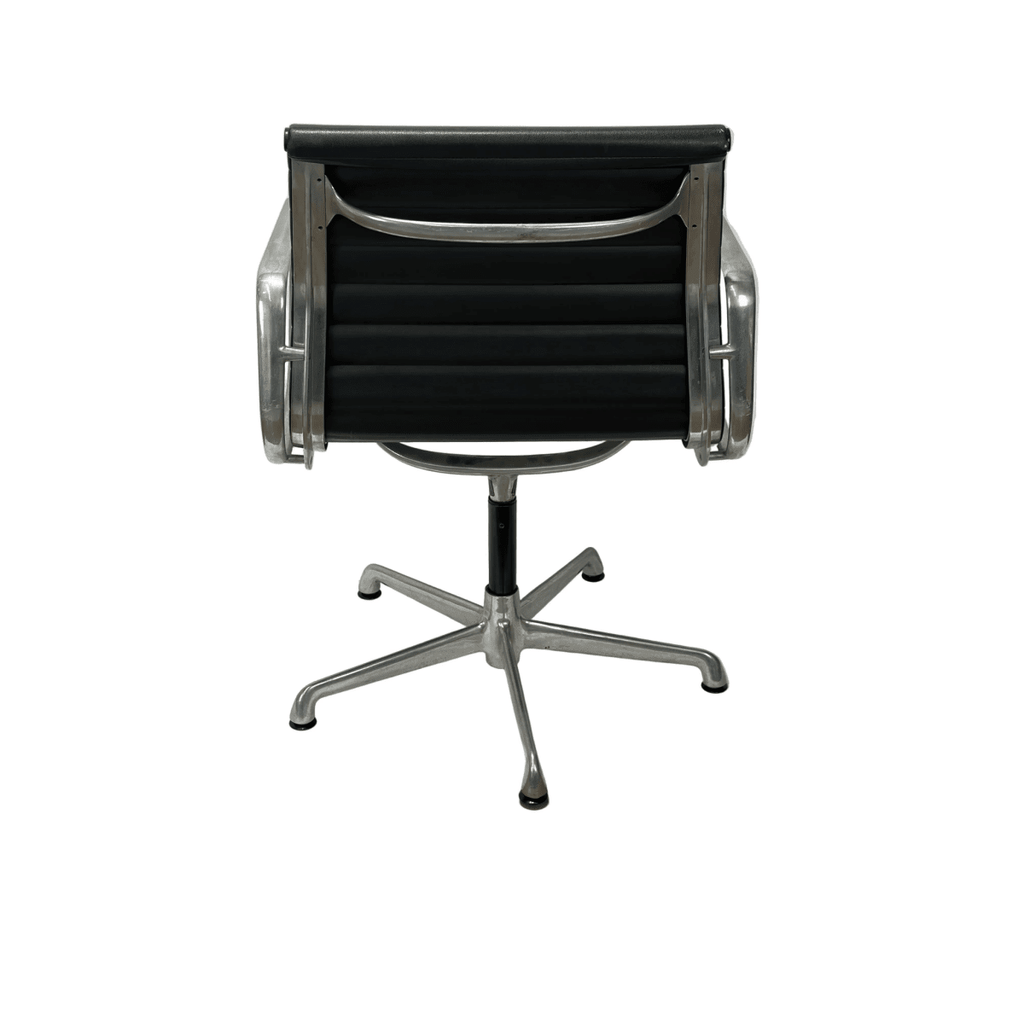 ICF Eames Aluminium Group Office Chair, Black Leather - thegoodchairs