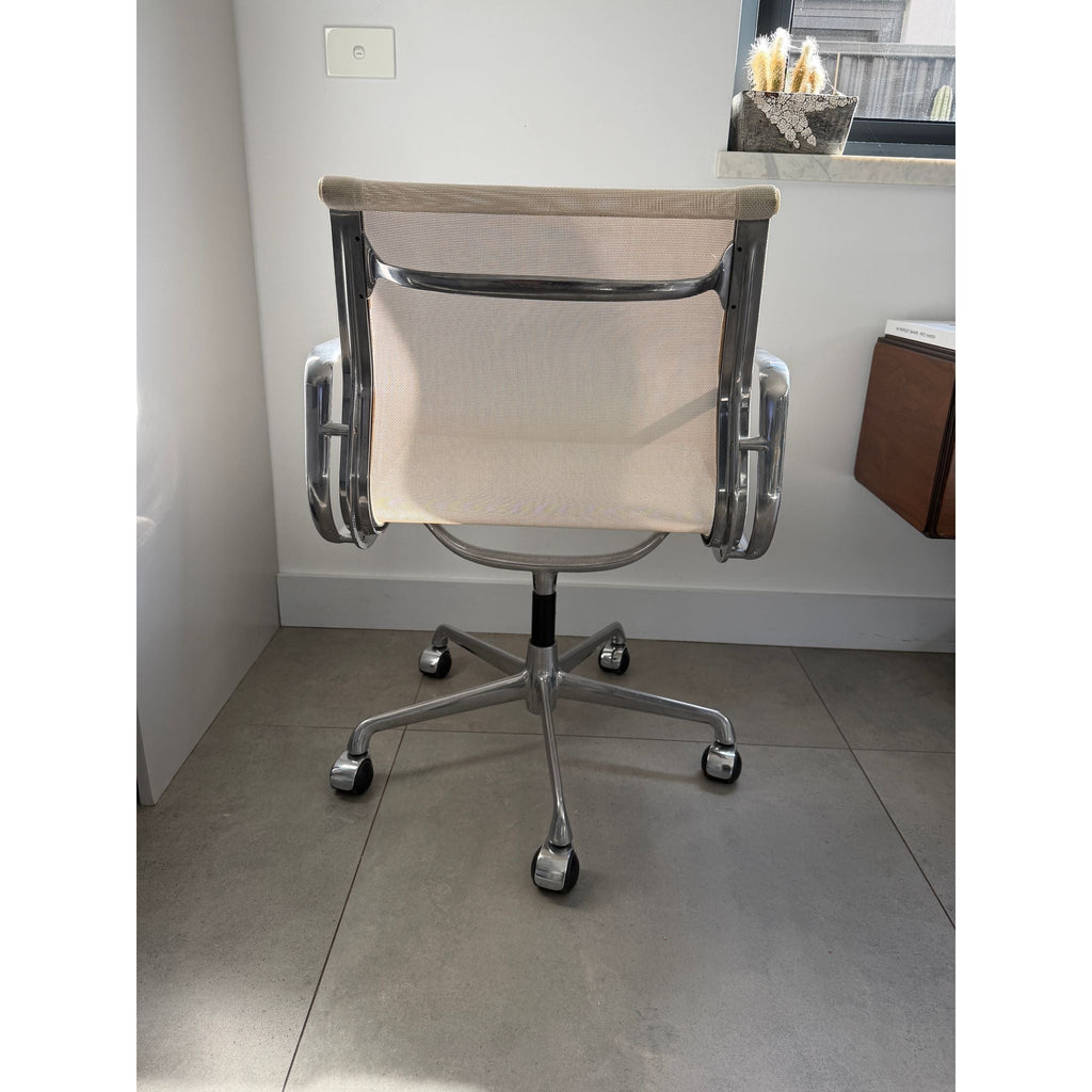 ICF Eames Aluminium Group Office Chair, White Mesh, Polished Aluminium - thegoodchairs