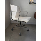 ICF Eames Aluminium Group Office Chair, White Mesh, Polished Aluminium - thegoodchairs