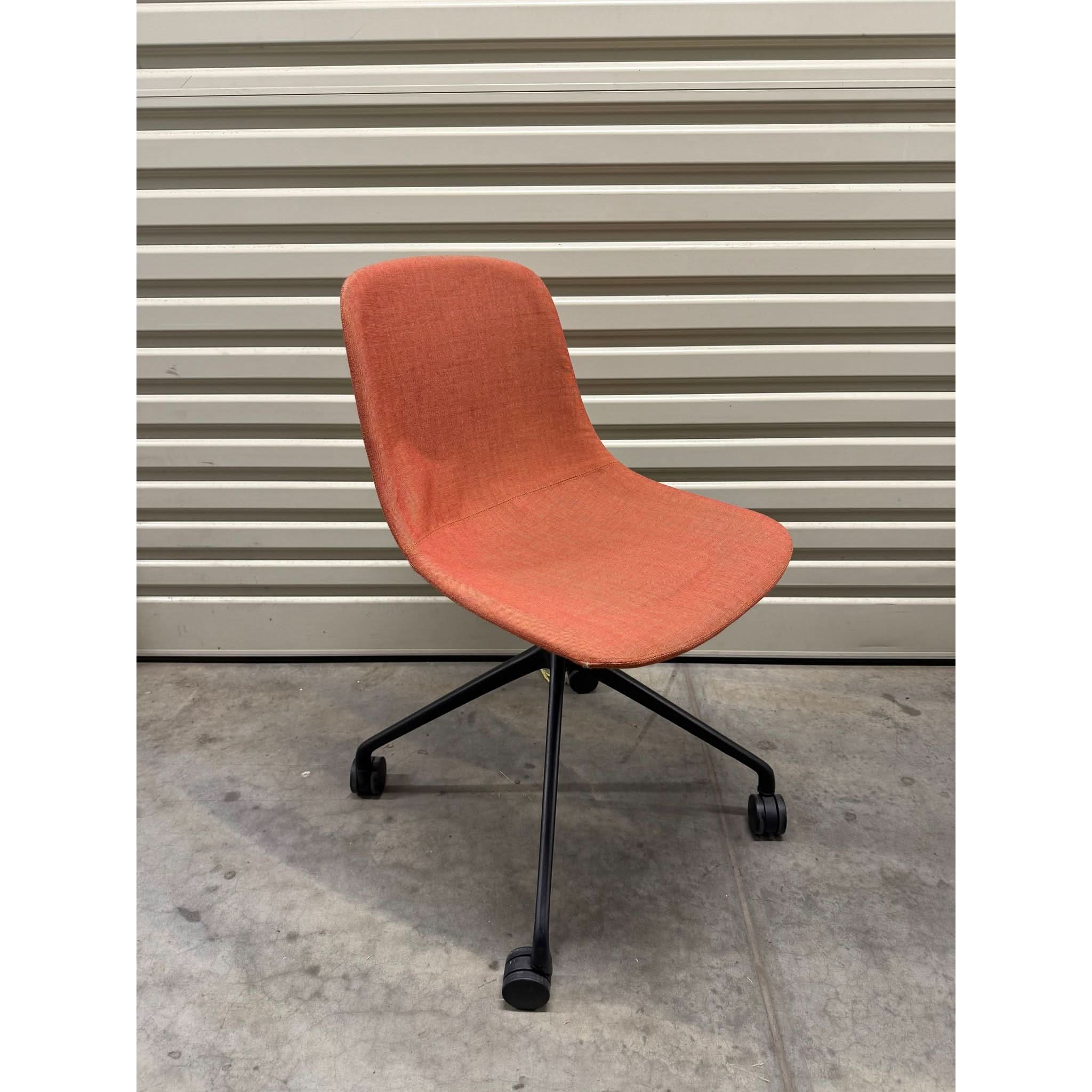 Infinity Pure Loop Mono Chair, Orange Fabric, 4 Star Aluminium Base on Castors - thegoodchairs