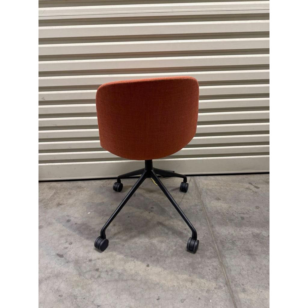 Infinity Pure Loop Mono Chair, Orange Fabric, 4 Star Aluminium Base on Castors - thegoodchairs