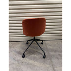 Infinity Pure Loop Mono Chair, Orange Fabric, 4 Star Aluminium Base on Castors - thegoodchairs