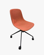 Infinity Pure Loop Mono Chair, Orange Fabric, 4 Star Aluminium Base on Castors - thegoodchairs