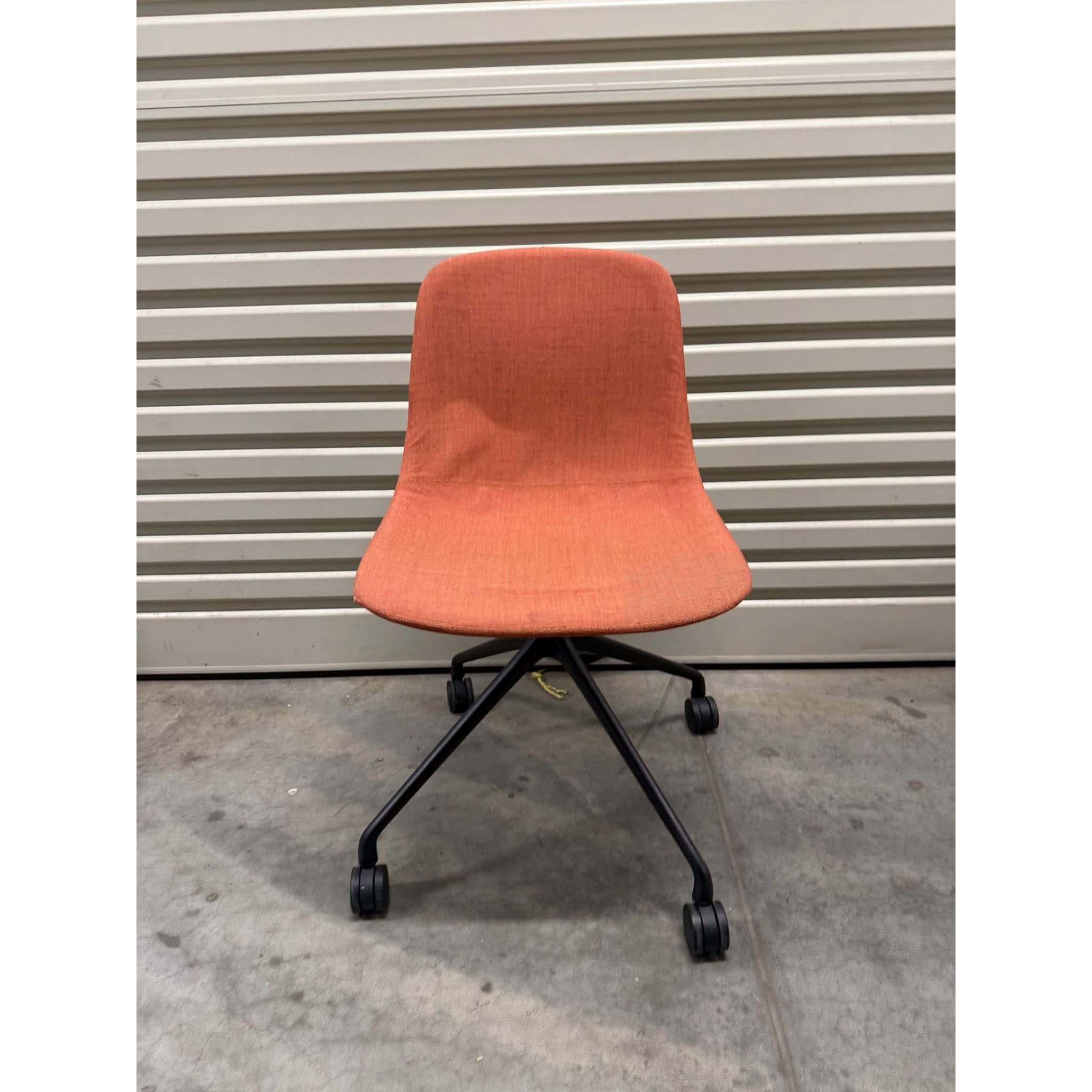 Infinity Pure Loop Mono Chair, Orange Fabric, 4 Star Aluminium Base on Castors - thegoodchairs