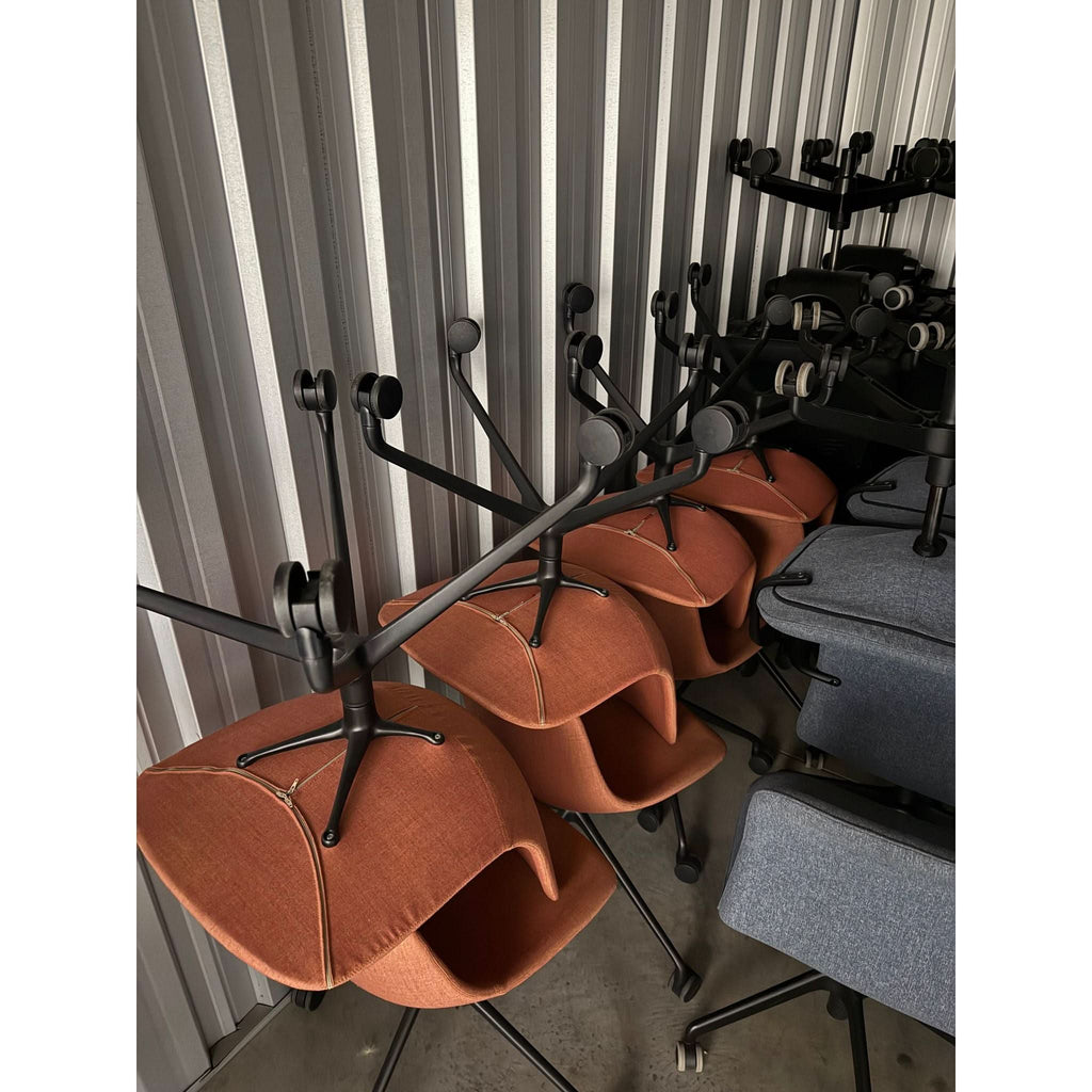 Infinity Pure Loop Mono Chair, Orange Fabric, 4 Star Aluminium Base on Castors - thegoodchairs