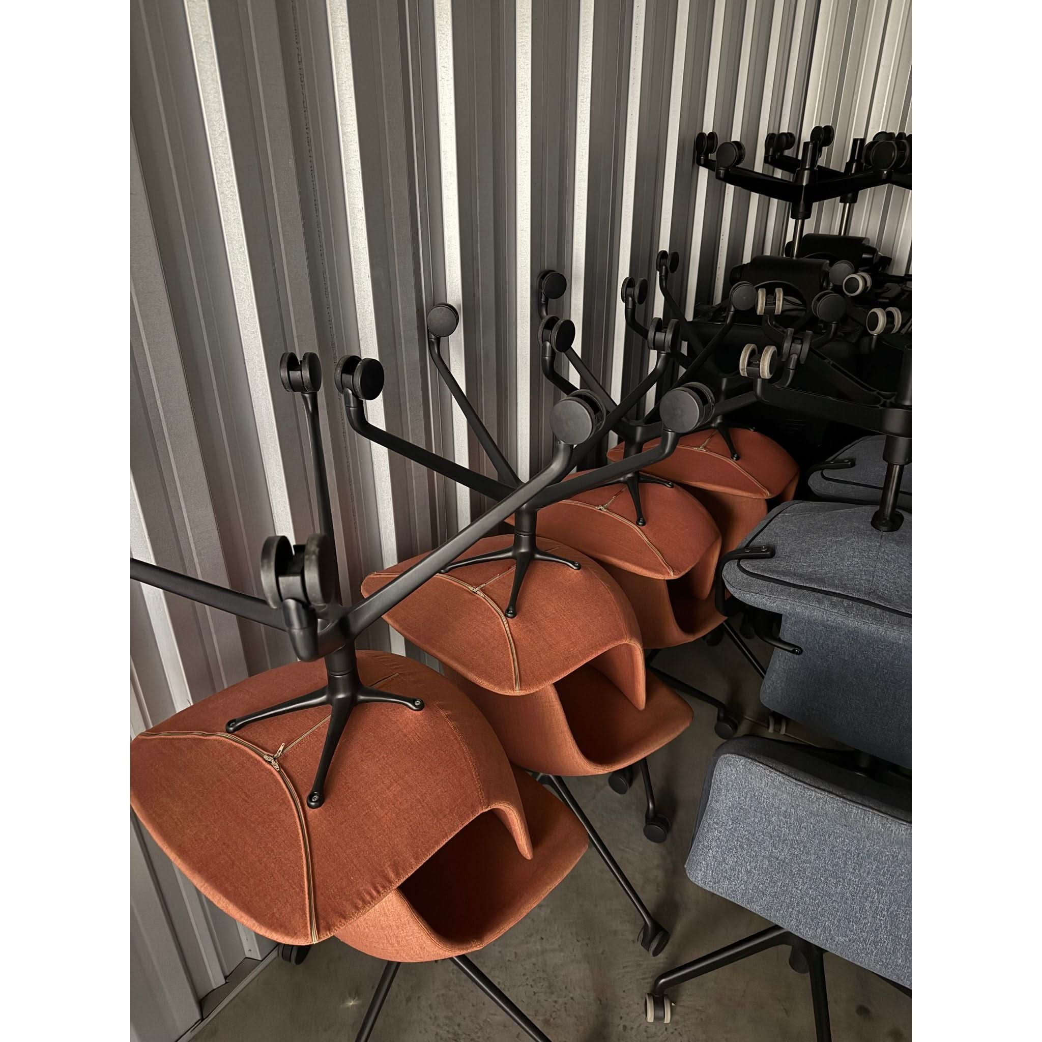Infinity Pure Loop Mono Chair, Orange Fabric, 4 Star Aluminium Base on Castors - thegoodchairs