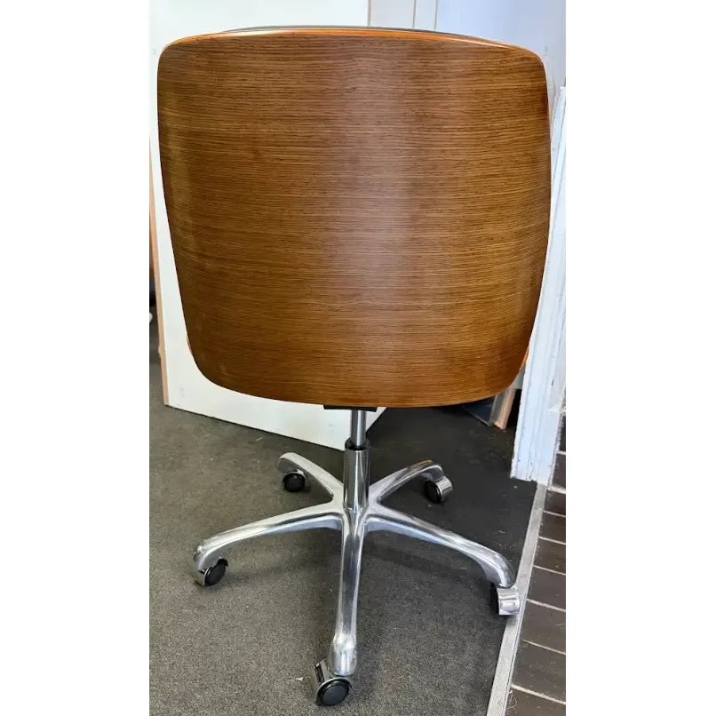 Italian Leather Office Chair, Bentwood, Brown - thegoodchairs