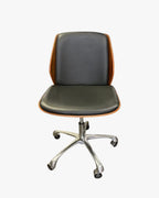 Italian Leather Office Chair, Bentwood, Brown - thegoodchairs
