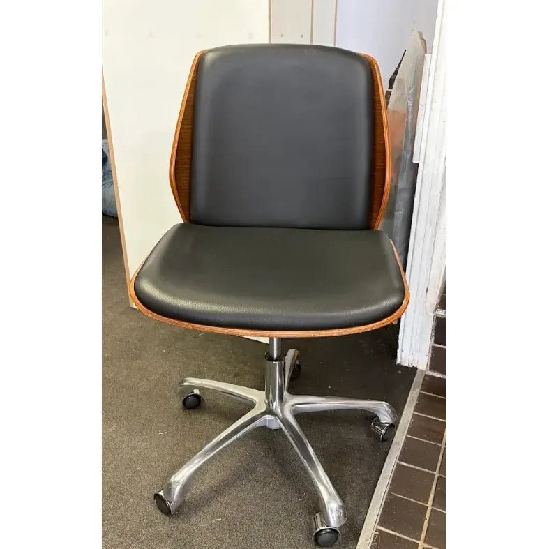 Italian Leather Office Chair, Bentwood, Brown - thegoodchairs