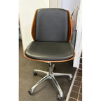 Italian Leather Office Chair, Bentwood, Brown - thegoodchairs