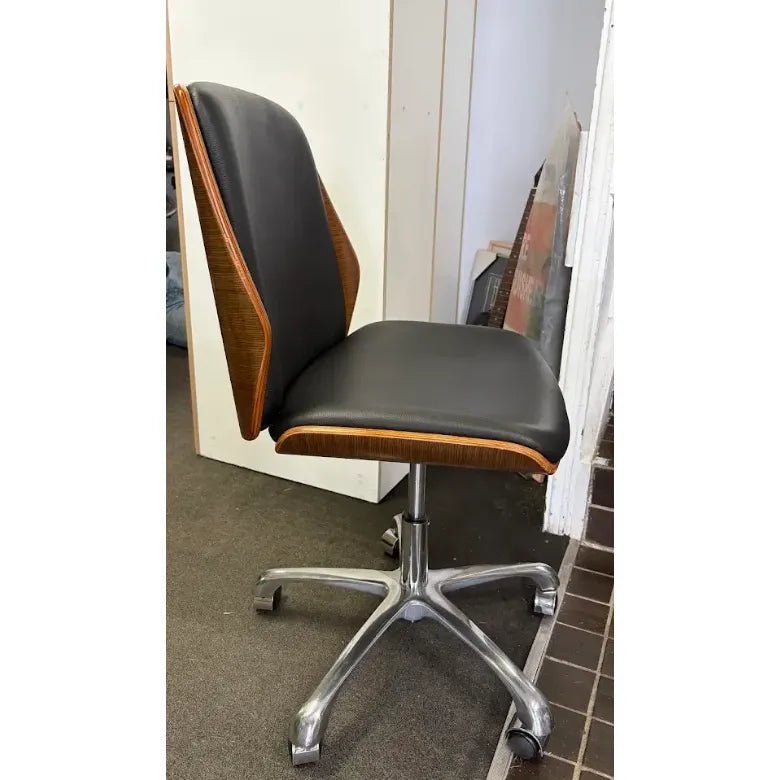 Italian Leather Office Chair, Bentwood, Brown - thegoodchairs