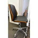 Italian Leather Office Chair, Bentwood, Brown - thegoodchairs