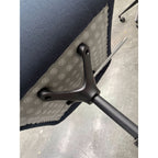 Jardan Mina Studio Chair, Blue Fabric, Black Metal Base - thegoodchairs