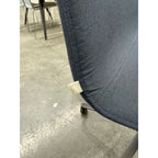 Jardan Mina Studio Chair, Blue Fabric, Black Metal Base - thegoodchairs