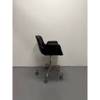 Lapalma Pass Easy Chair, Black Leather, 5 Star Castor Base - thegoodchairs