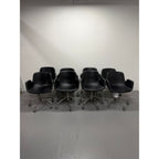 Lapalma Pass Easy Chair, Black Leather, 5 Star Castor Base - thegoodchairs