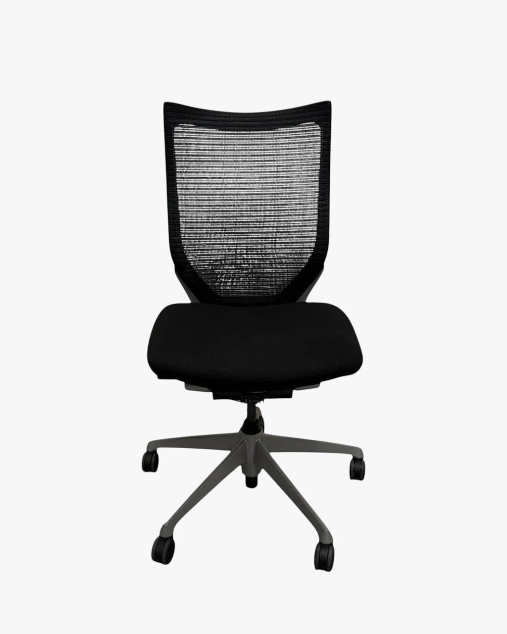 Okamura Baron Mesh Office Chair, Black, No Arms - thegoodchairs
