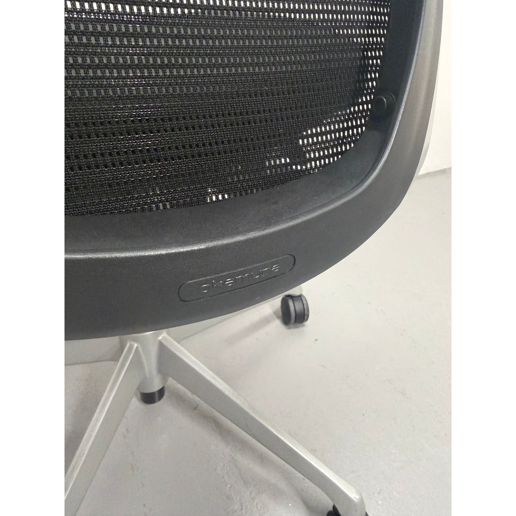 Okamura Baron Mesh Office Chair, Black, No Arms - thegoodchairs