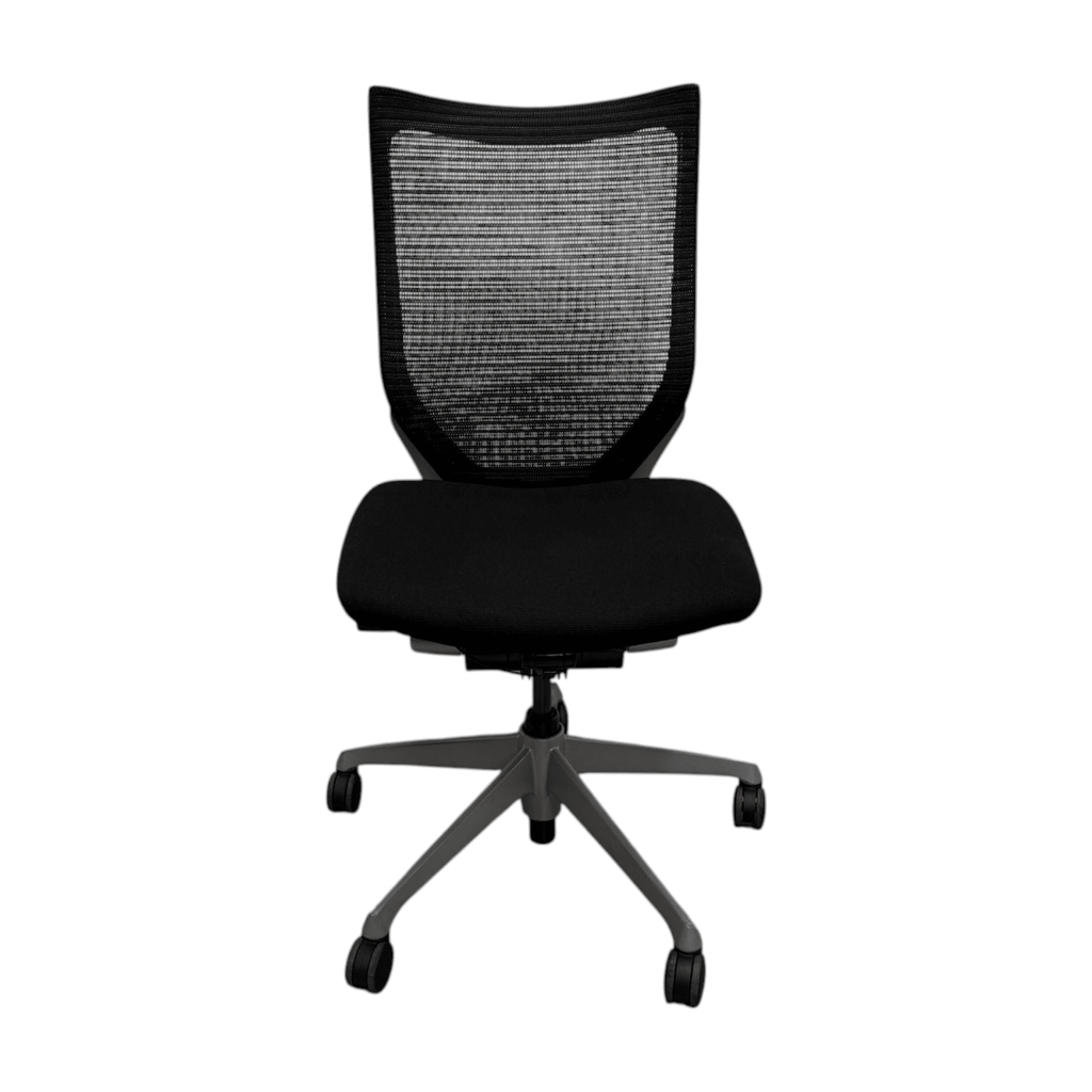 Okamura Baron Mesh Office Chair, Black, No Arms - thegoodchairs