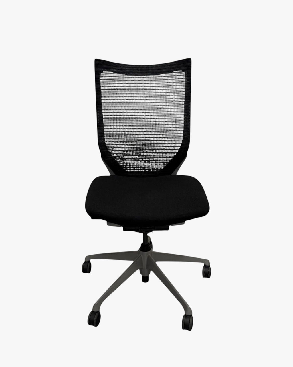 Okamura Baron Mesh Office Chair, Black, No Arms - thegoodchairs
