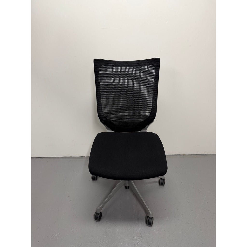 Okamura Baron Mesh Office Chair, Black, No Arms - thegoodchairs