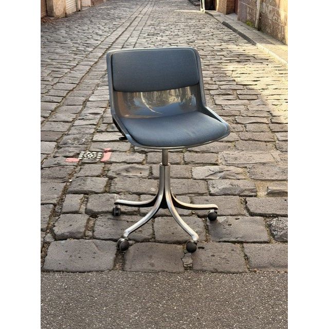 Osvaldo Borsani for Tecno Modus Chair – Mid Blue - thegoodchairs