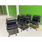 Herman Miller Eames Soft Pad Low Back Chairs, Black, Set of 6