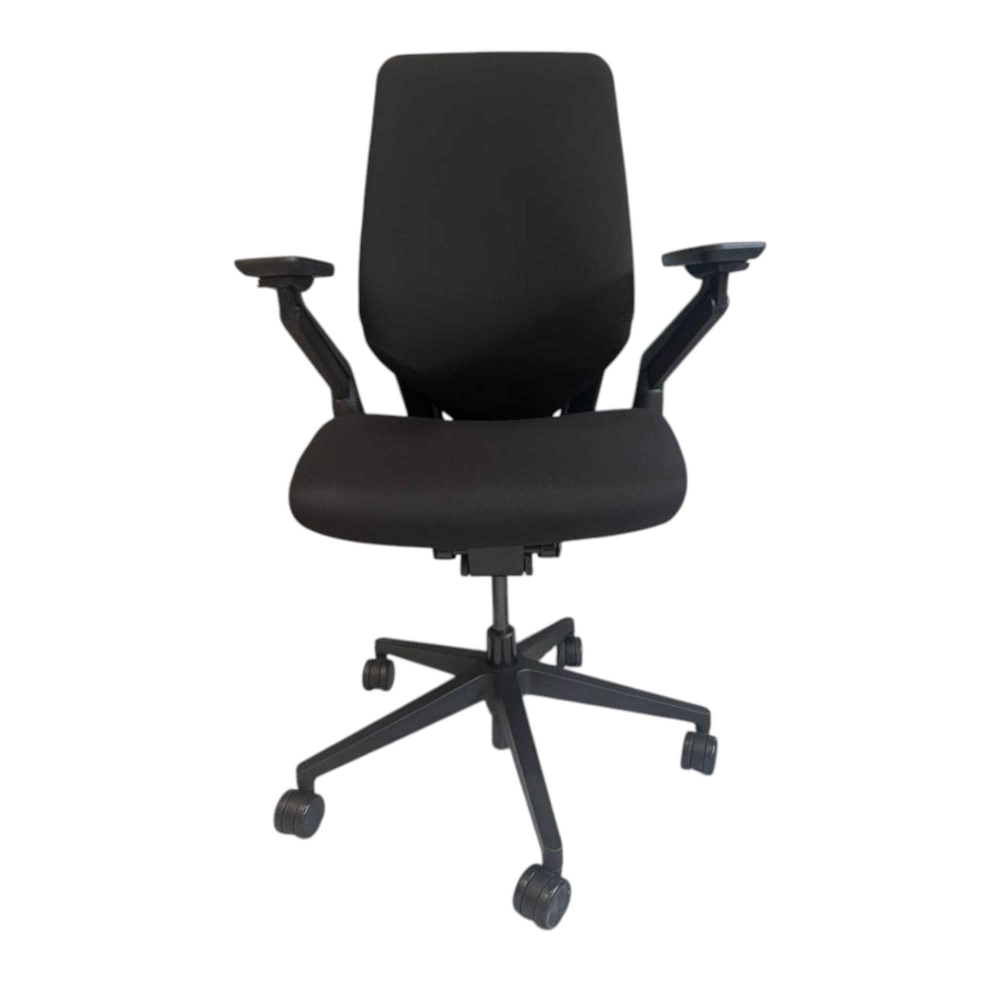Steelcase Gesture Ergonomic Task Chair, Black Fabric, Black Frame, Fully Adjustable Arms - thegoodchairs